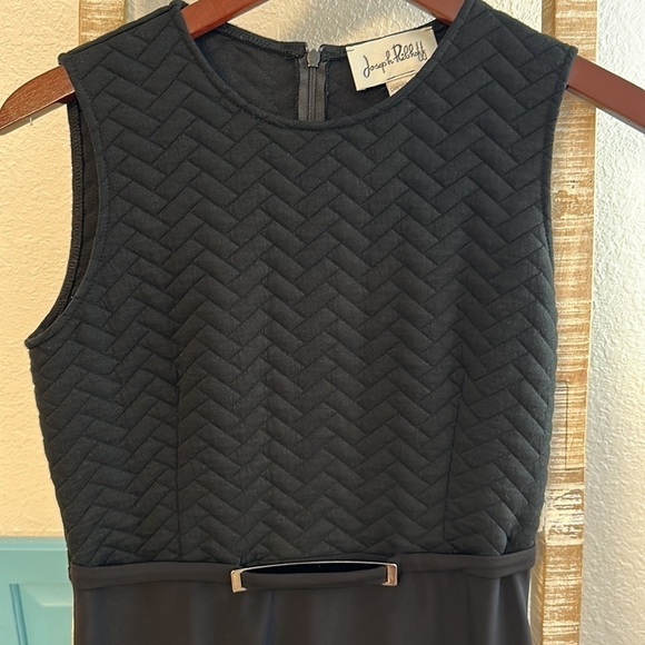 Joseph Ribkoff black midi dress size 4 empire waist quilted top - Picture 4 of 15